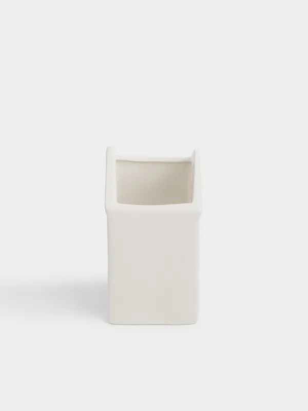 Kitchen accessories stand, 15 cm, ceramic, white, House, House shape, image-1