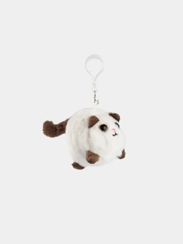 Keychain, 9 cm, Soft, wind-up, polyester / plastic, White, Cat, Cat, image-1