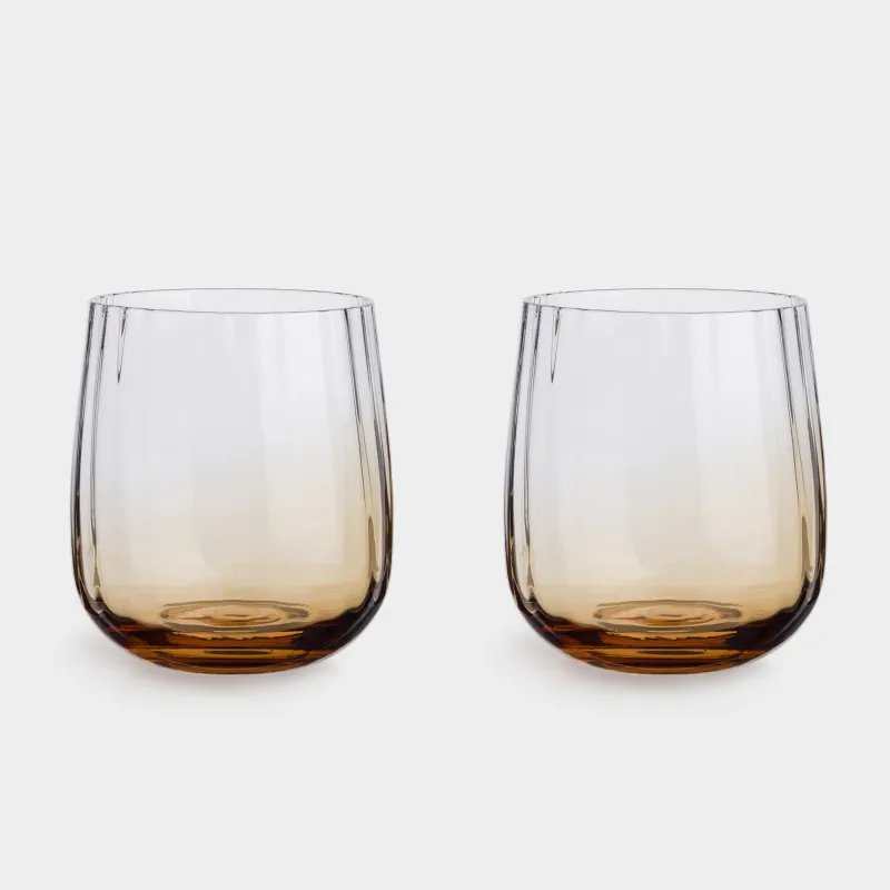 Glass, 10 cm, 460 ml, 2 pcs, glass, brown gradient, Felino