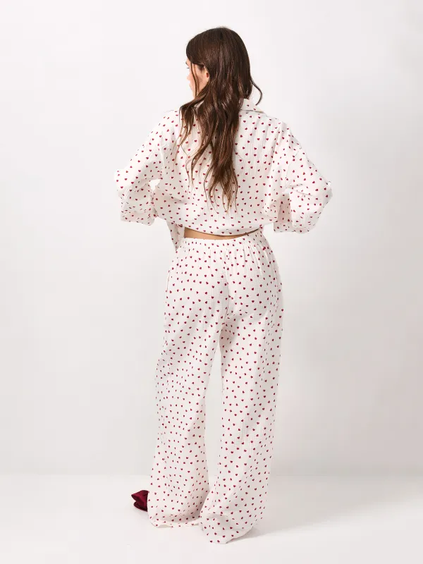 Women's trousers, homewear, size L, muslin, milky, Flowers, Ateira, image-4