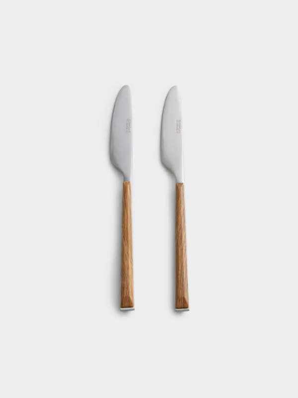 Table knife, 2 pcs, steel/plastic, brown, Prague, image-0