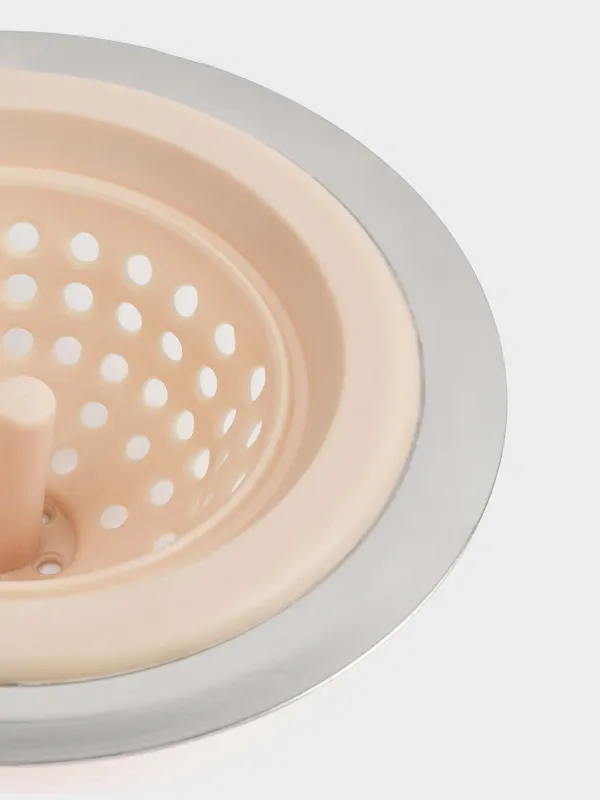 Sink filter, 11 cm, steel / rubber, beige, Keeping, image-1