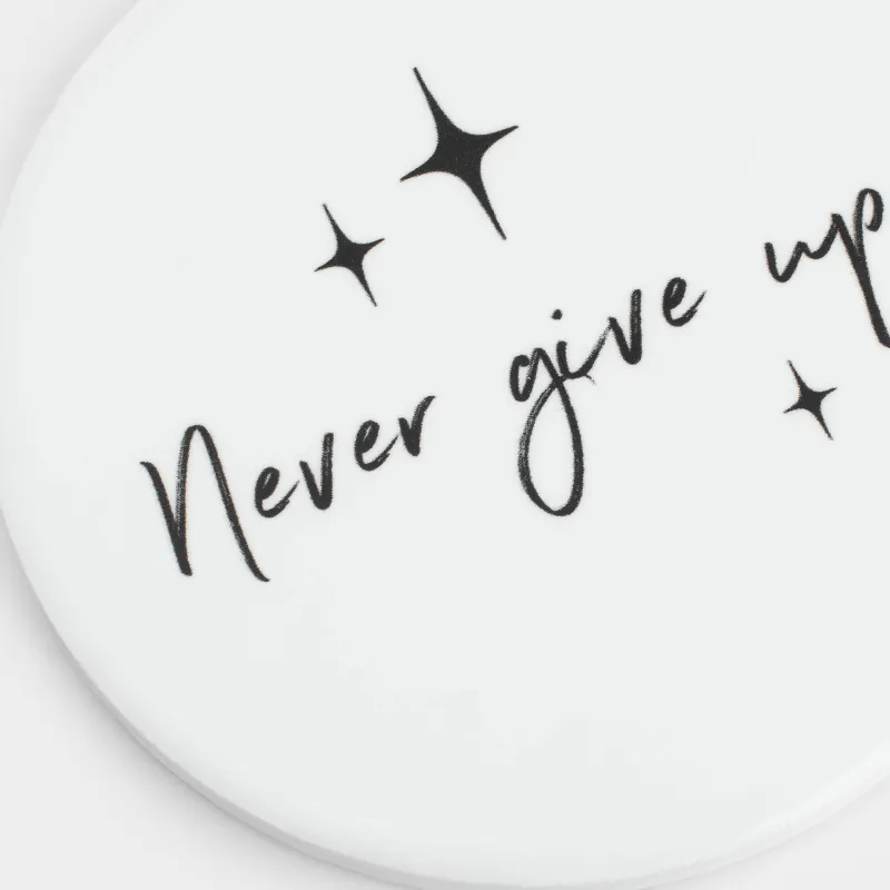 Coaster, 11 cm, ceramic / cork, round, White, Scroll, image-4