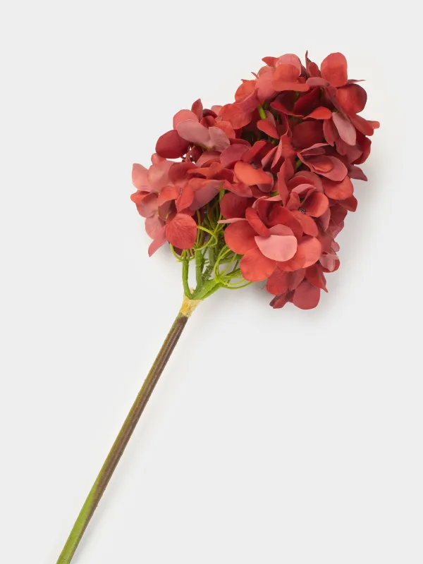 Decorative branch, 56 cm, polyester / metal, Burgundy hydrangea, Flower garden, image-2