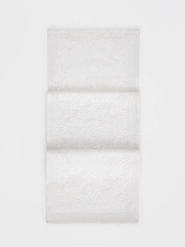 Table runner, 40x160 cm, polyester, milky, Leaves, Fall foliage, image-0