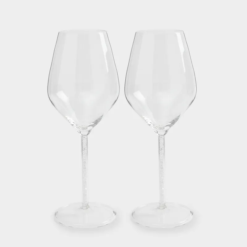 Drinking glass, 450 ml, 2 pcs, glass / rhinestones, Crystal