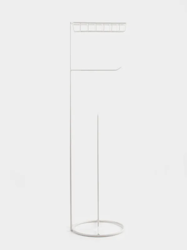 Toilet paper holder, 64 cm, floor-standing, metal, milky, Method, image-1