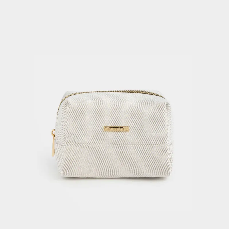 Cosmetic bag, 16x10 cm, polyester, beige, Canvas