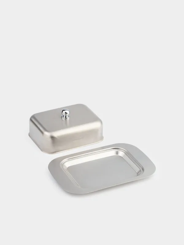 Butter dish, 18 cm, steel, rectangular, Classic, image-5
