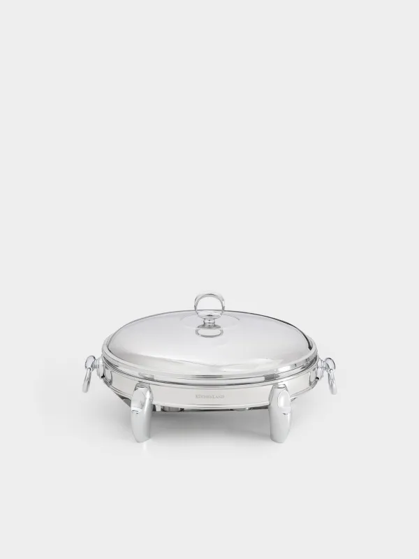 Heated dish, 42x25 cm, glass T / steel, oval, Acero, image-1