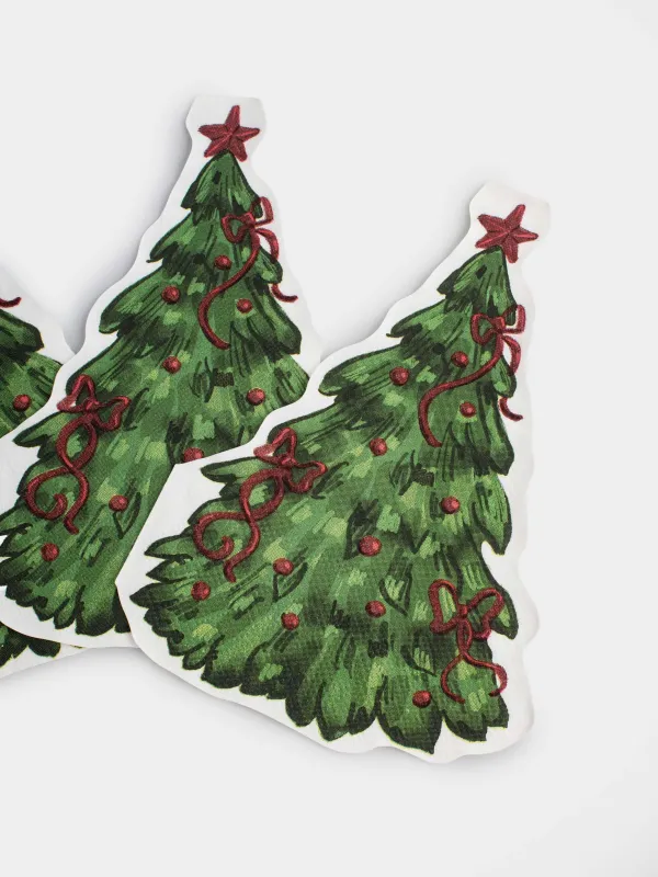 Paper napkins, 20x30 cm, 20 pcs, shaped , white, Spruce with a star, Christmas traditions, image-3