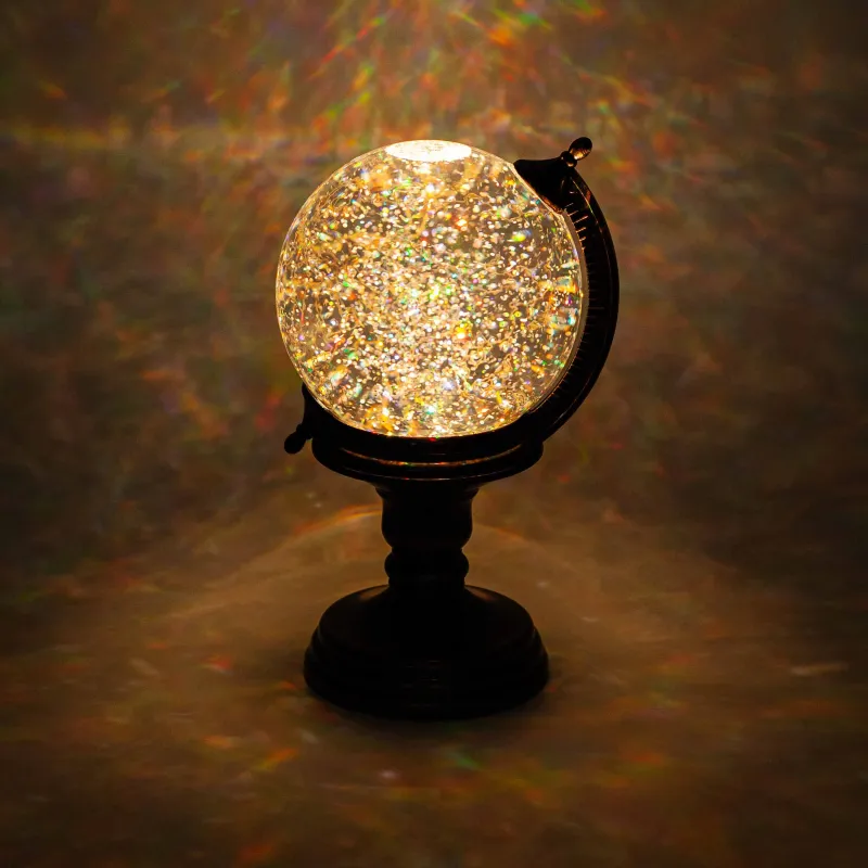 Snow lantern, 19 cm, illuminated, plastic, bronze, Globe, Bronze style, image-6