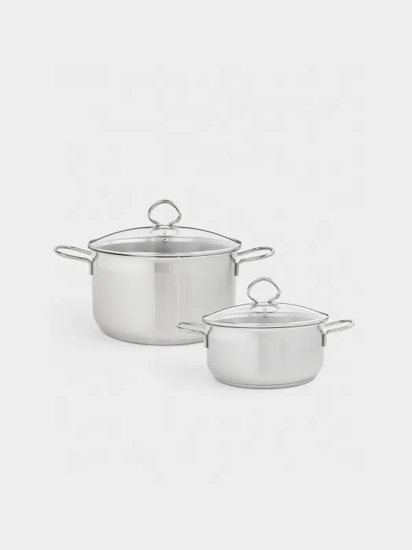 Cookware set, 2 items, steel / glass, Egoist lite, image-0