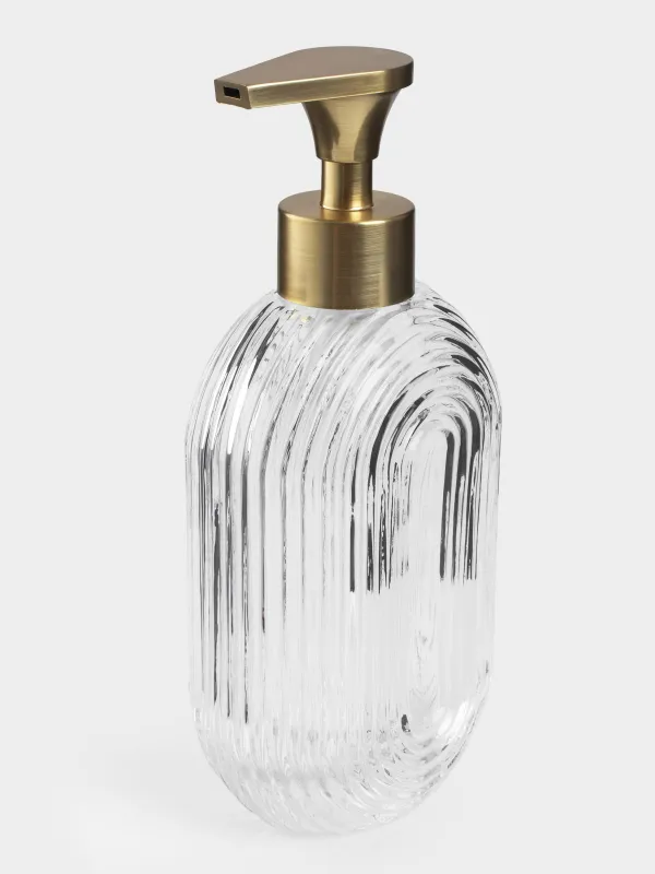 Liquid soap dispenser, 300 ml, glass / plastic, Benli, image-1