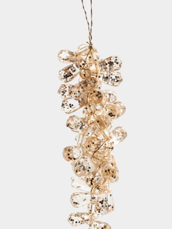 Christmas tree toy, 20 cm, acrylic, champagne, Icicle, Figure sparkle, image-1