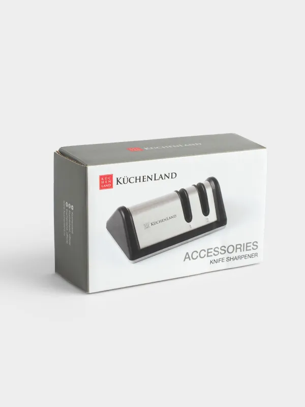 Knife Sharpener, 10 cm, 2-Stage sharpening, black, rhombus shaped, Accessories, image-4