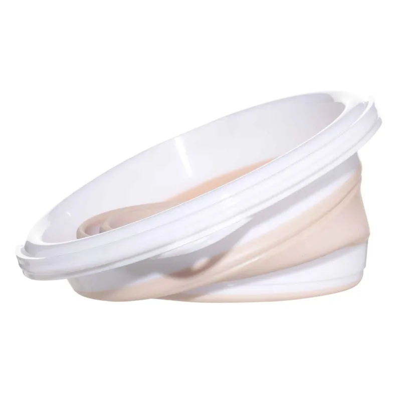 Foldable bucket, 5 l, plastic / rubber, beige-pink, Foldaway, image-2