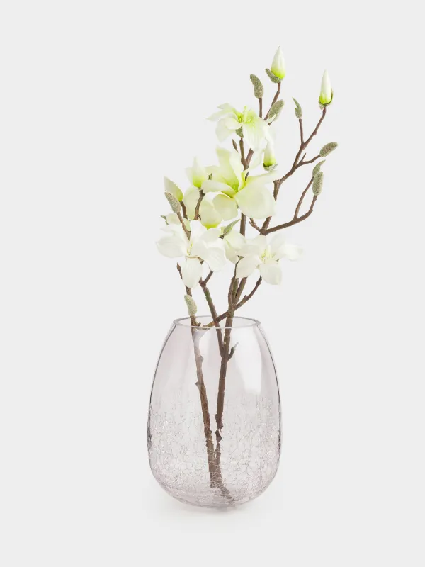 Flower vase, 25 cm, glass, purple, Craquelure, Ice, image-5