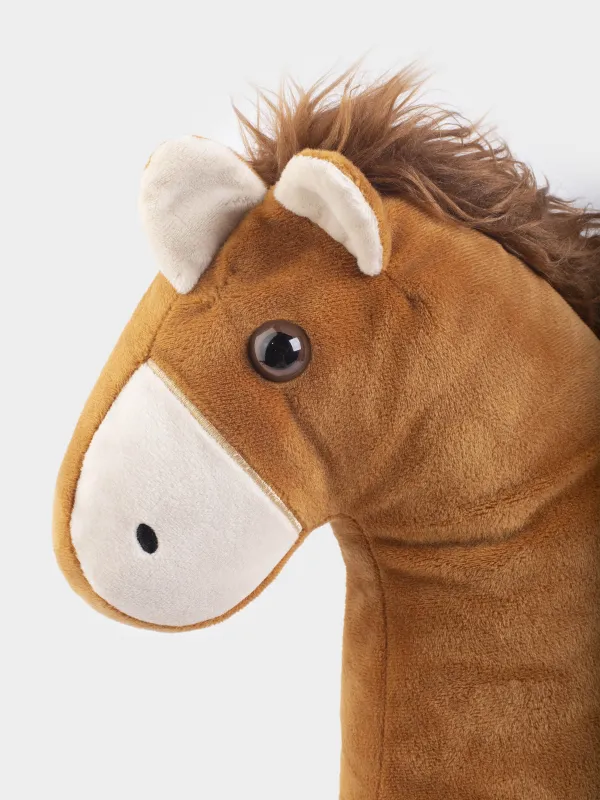 Decorative pillow, 38x32 cm, plush, brown, Horse, Horse cute, image-2