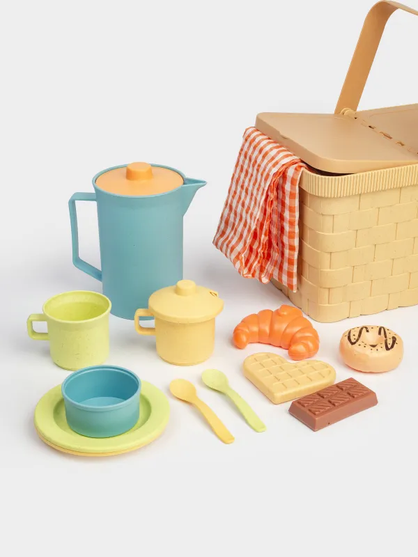 Game set, 14 items, Vegetable fiber / plastic, Picnic basket, Game, image-2
