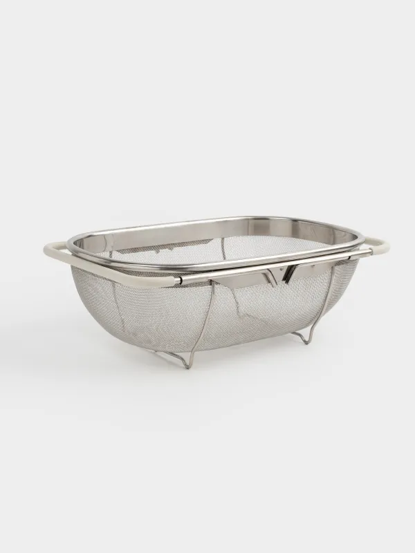 Colander, 27 / 40x18 cm, for the sink, collapsible, steel / PVC, beige, Tammy, image-2