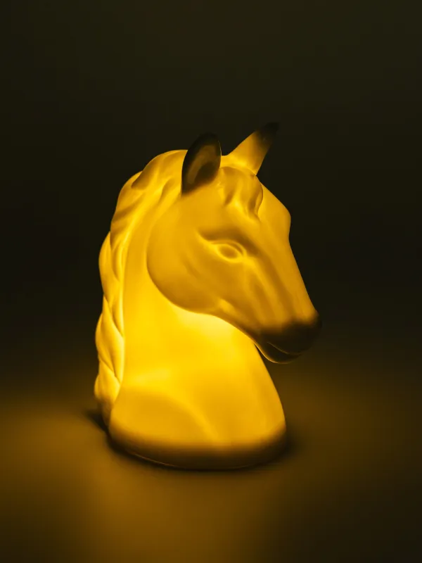 Decorative lamp, 12 cm, porcelain P, milky, Horse head, Horse milky, image-5
