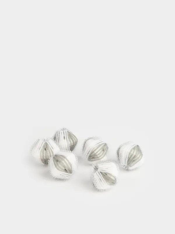 Washing ball, 3 cm, 6 pcs, with the effect of collecting wool, nylon, gray, Washing ball, image-0