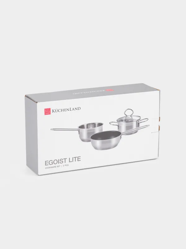 Cookware set, 3 iterms, steel / glass, Egoist lite, image-9