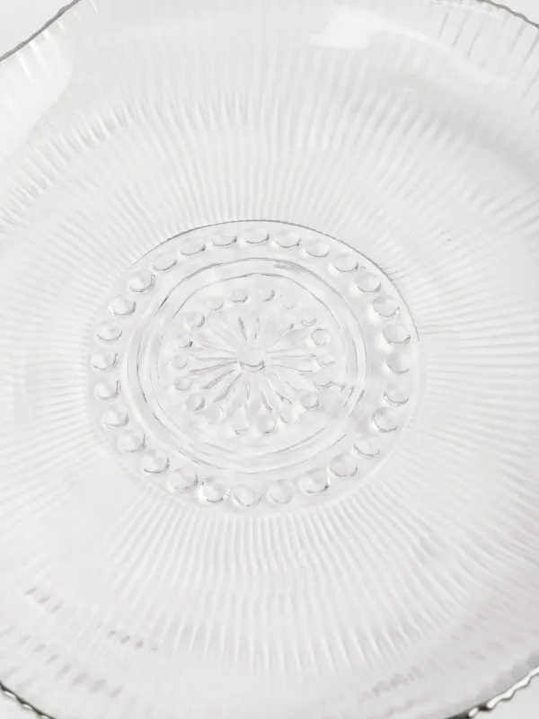 Dinner plate, 27 cm, glass R, with silver edging, Argos silver, image-4