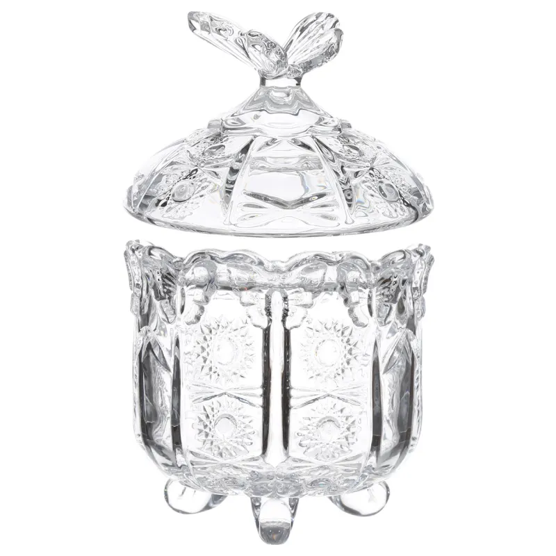 Candy bowl, 10x14 cm, with lid, glass R, Butterfly, Butterfly, image-1