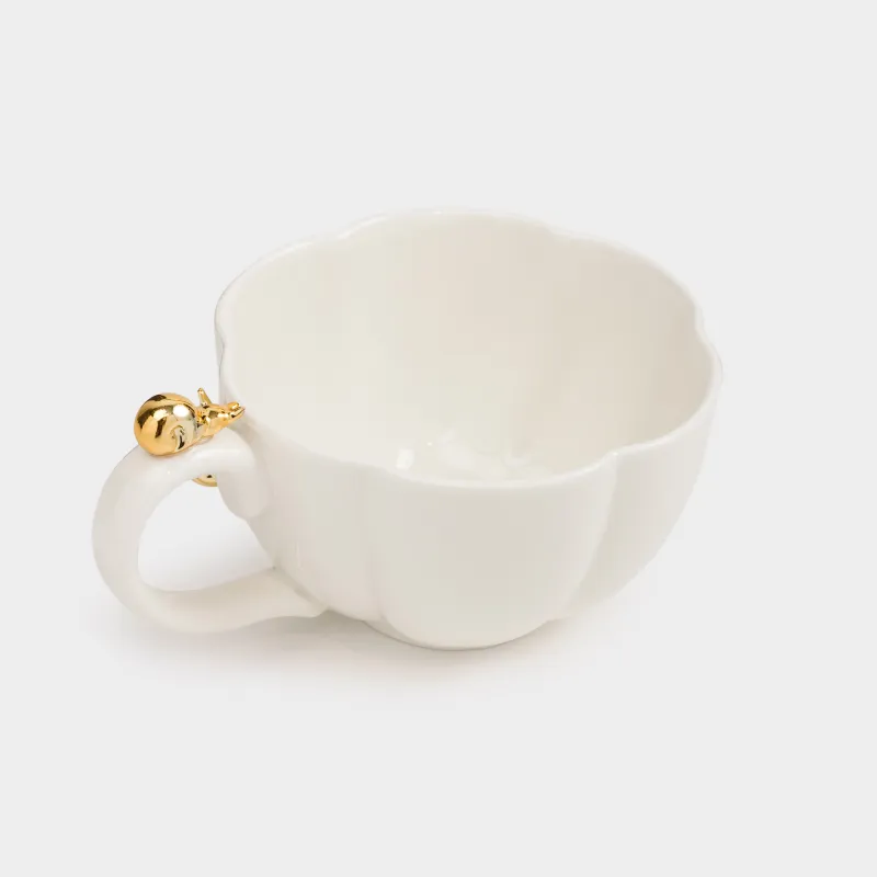 Mug, 500 ml, porcelain P, milky gold, Snails, Tale garden, image-1