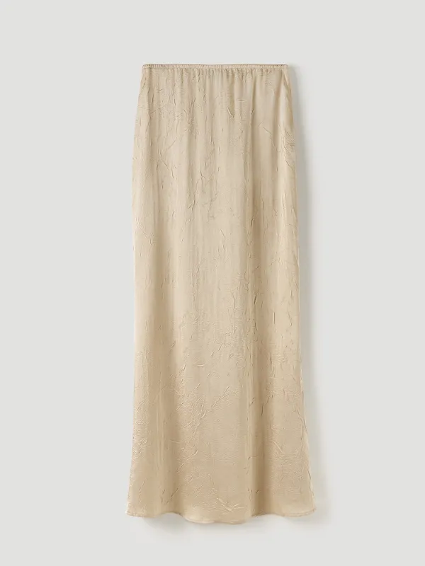 Women's skirt, maxi, size S, polyester, gold, Rosalinda, image-6