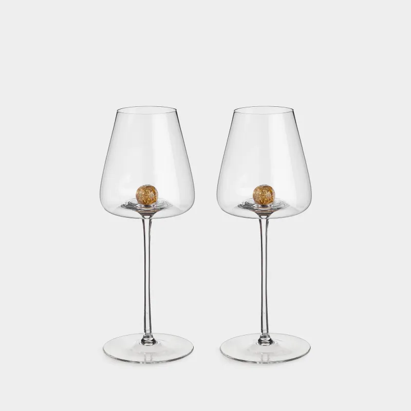 Drinking glass, 480 ml, 2 pcs, Crystal glass, Amber ball, Sorento