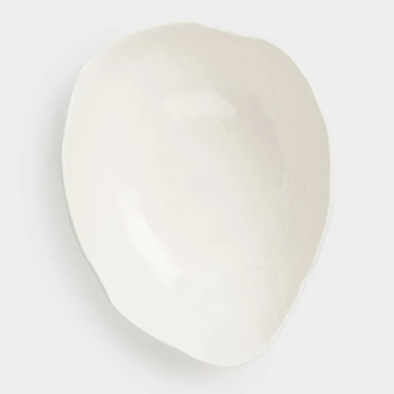 Fruit bowl, 27x9 cm, ceramic, milk, speckled, Uneven edge, Delicia, image-7