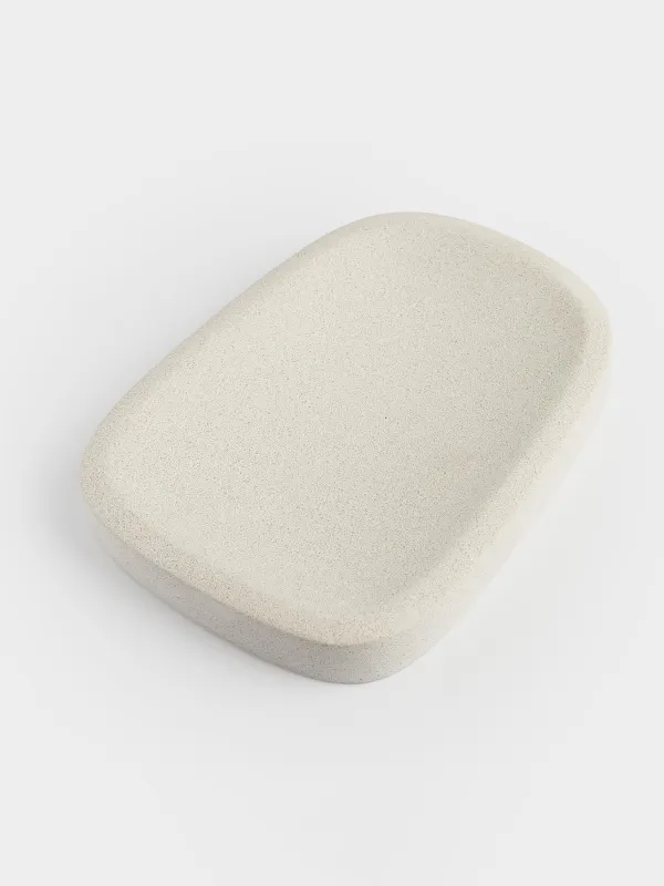 Soap dish, 14x10 cm, cement, rectangular, sand, Severe, image-1