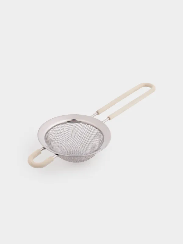 Strainer, 8 cm, with handle, steel / silicone, beige, Tammy, image-2
