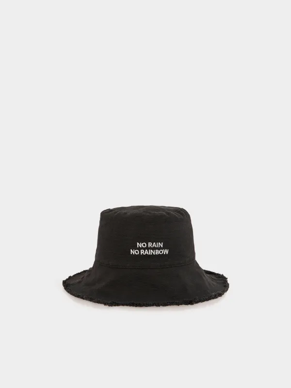Panama hat, 57 cm, single size, with raw edge, cotton, dark grey, Shore, image-0
