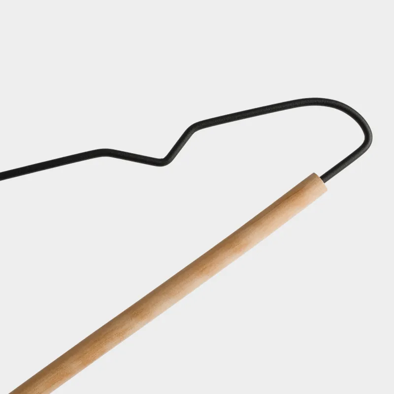 Hanger, 42 cm, 3 pieces, metal / wood, black, Attic, image-5