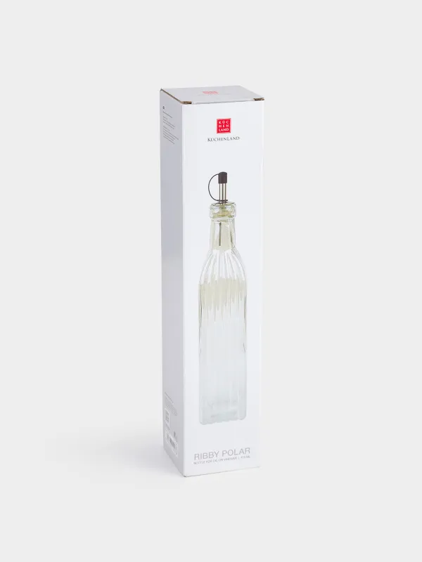 Oil or vinegar bottle, 500 ml, with dispenser, glass / steel, mother of pearl, Ribby polar, image-5