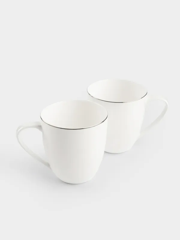 Mug, 450 ml, 2 pcs, porcelain F, white, Ideal silver, image-5