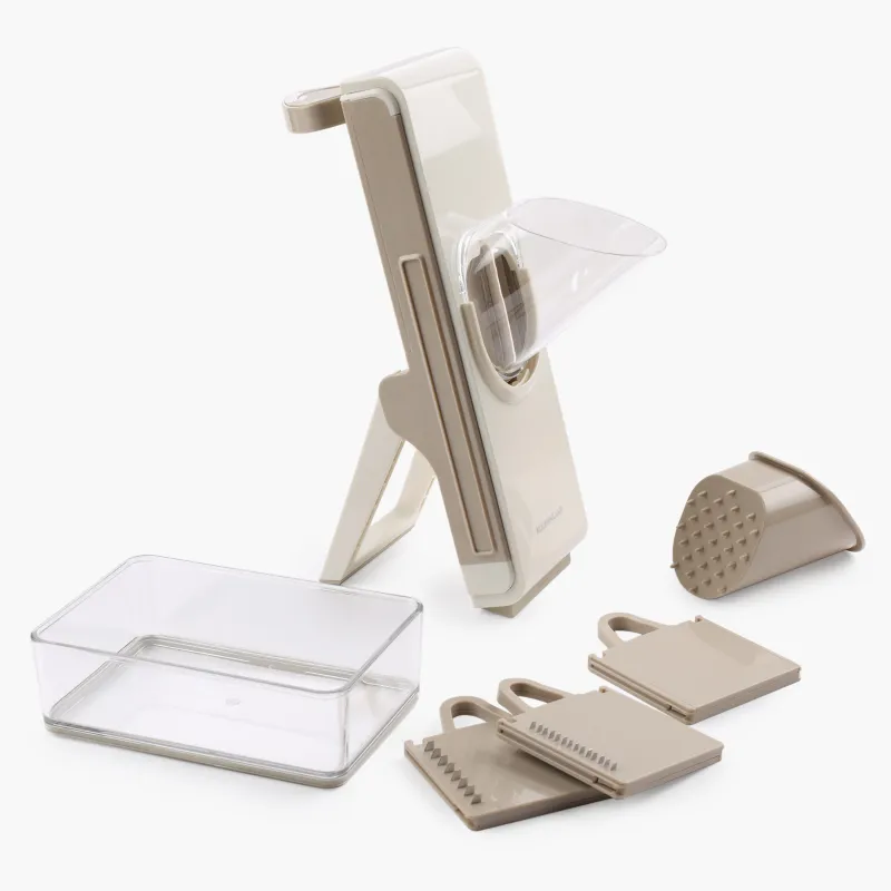 Vegetable slicer, 29 cm, 3 in 1, plastic / steel, beige/gray-brown, Soft