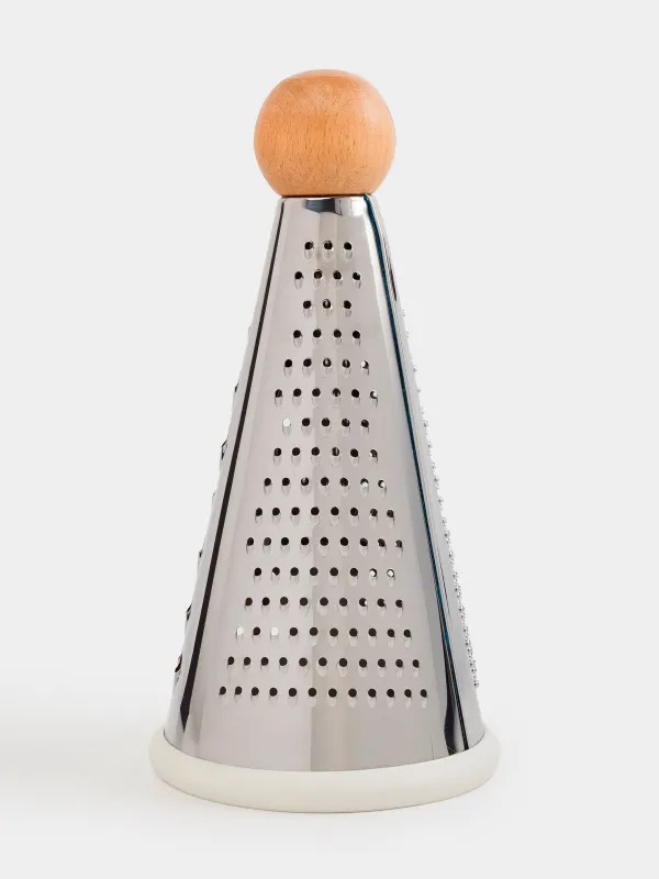 Grater, 20 cm, steel / wood, round, beige, Wood kitchen, image-1