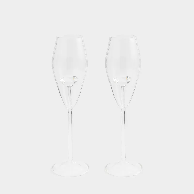 Drinking glass, 210 ml, 2 pcs, Glass, Crystal, Crystal shape