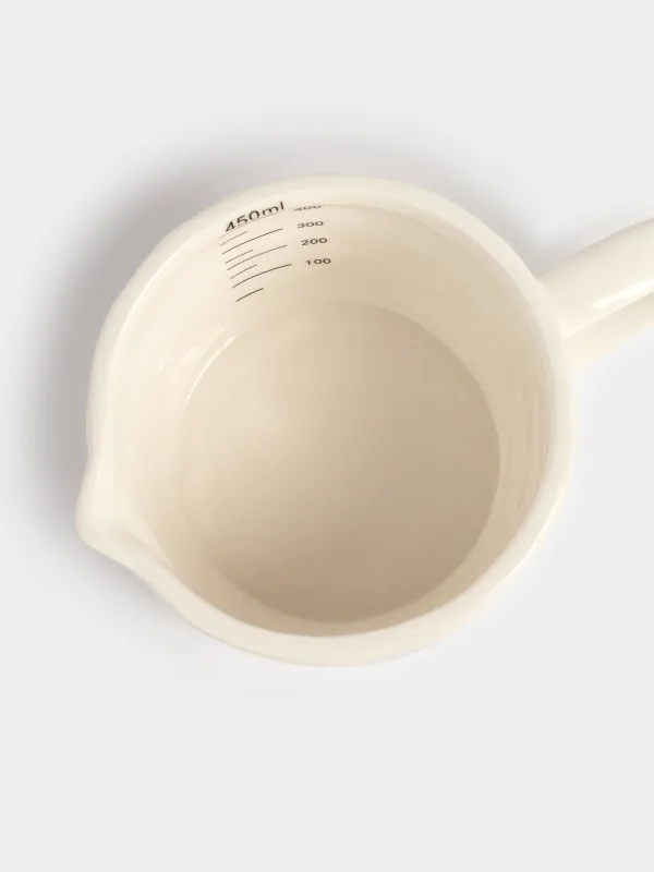 Measuring container, 450 ml, ceramic, milky, Crumpled effect, Crumple kitchen, image-3