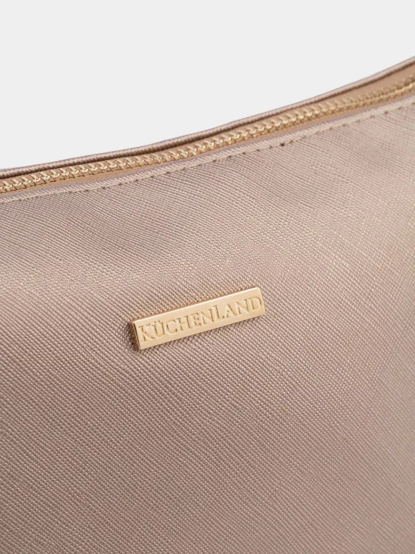 Cosmetic bag, 26x13 cm, PVC, golden, Beauty, image-1