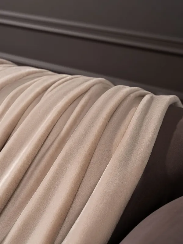 Plaid, 140x190 cm, flannel, sand, Flannel, image-2