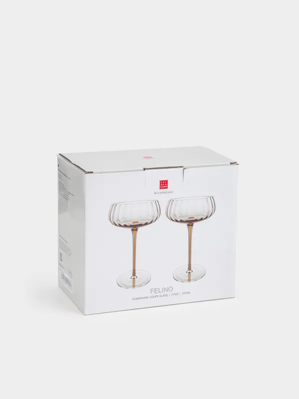 Drinking glass, 260 ml, 2 pcs, glass, brown gradient, Felino, image-4