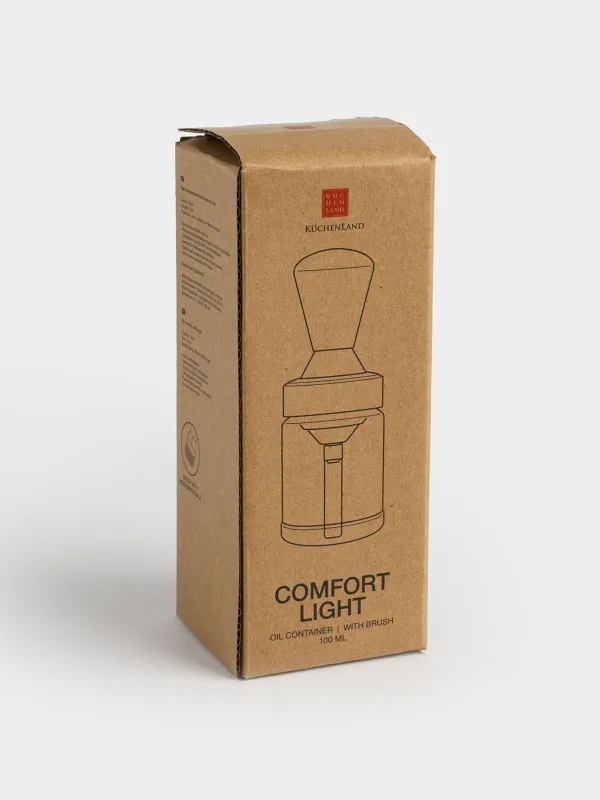Oil container, 100 ml, with brush, glass / silicone, Comfort light, image-4