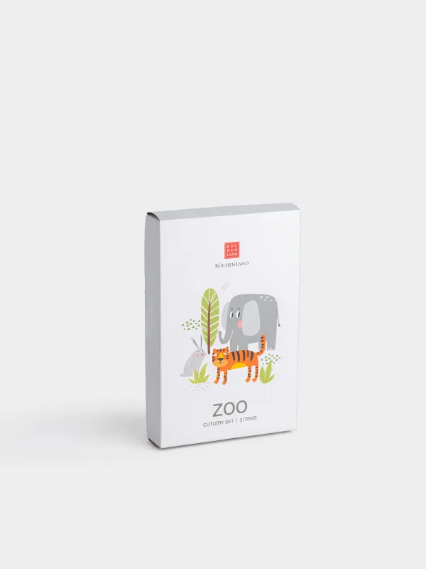 Cutlery, children's, 1 Persian, 3 pr, steel, Animal world, Zoo, image-2