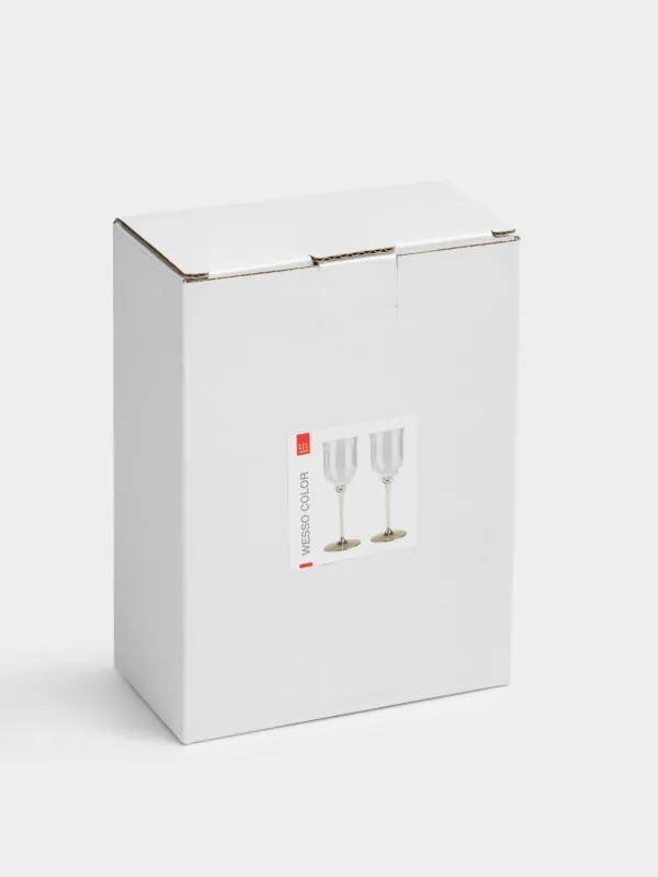 Drinking glass, 90 ml, 2 pcs, glass, champagne leg, Wesso color, image-4